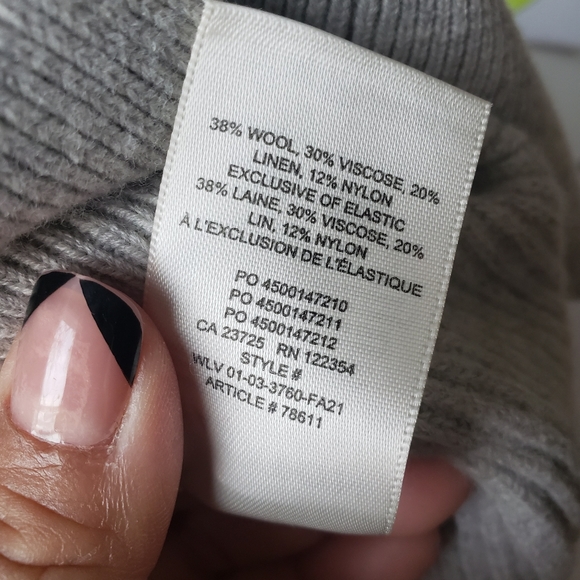 Wilfred wool linen blend light gray cardigan size Medium - Picture 5 of 9